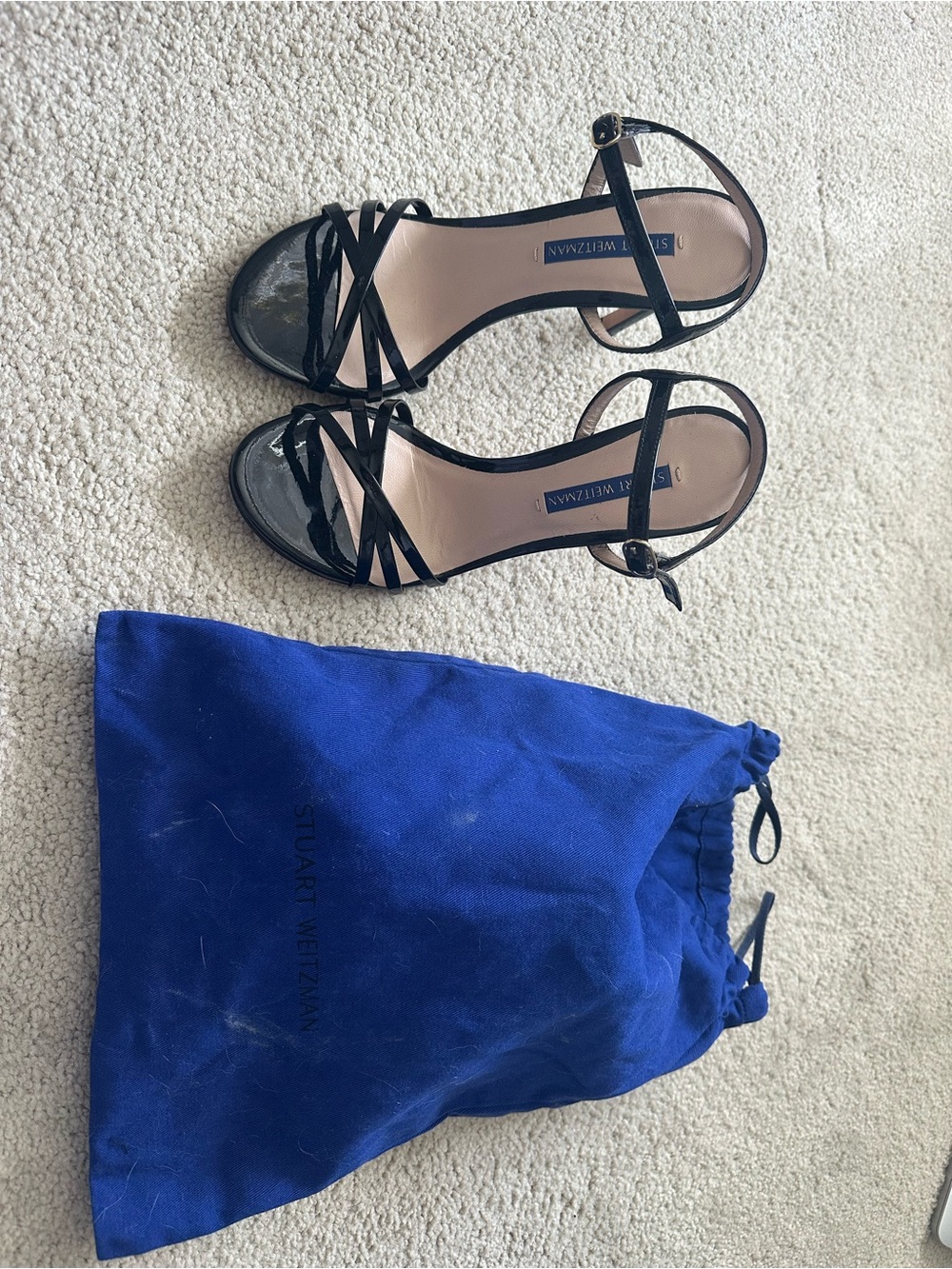 Stuart Weitzman Black Starla Sandal Heels